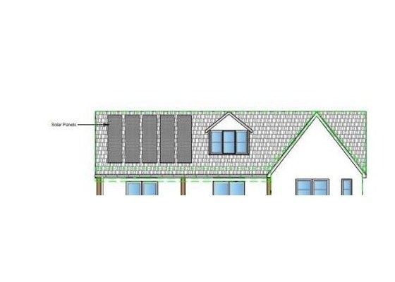 Rear elevation drawing with solar panels